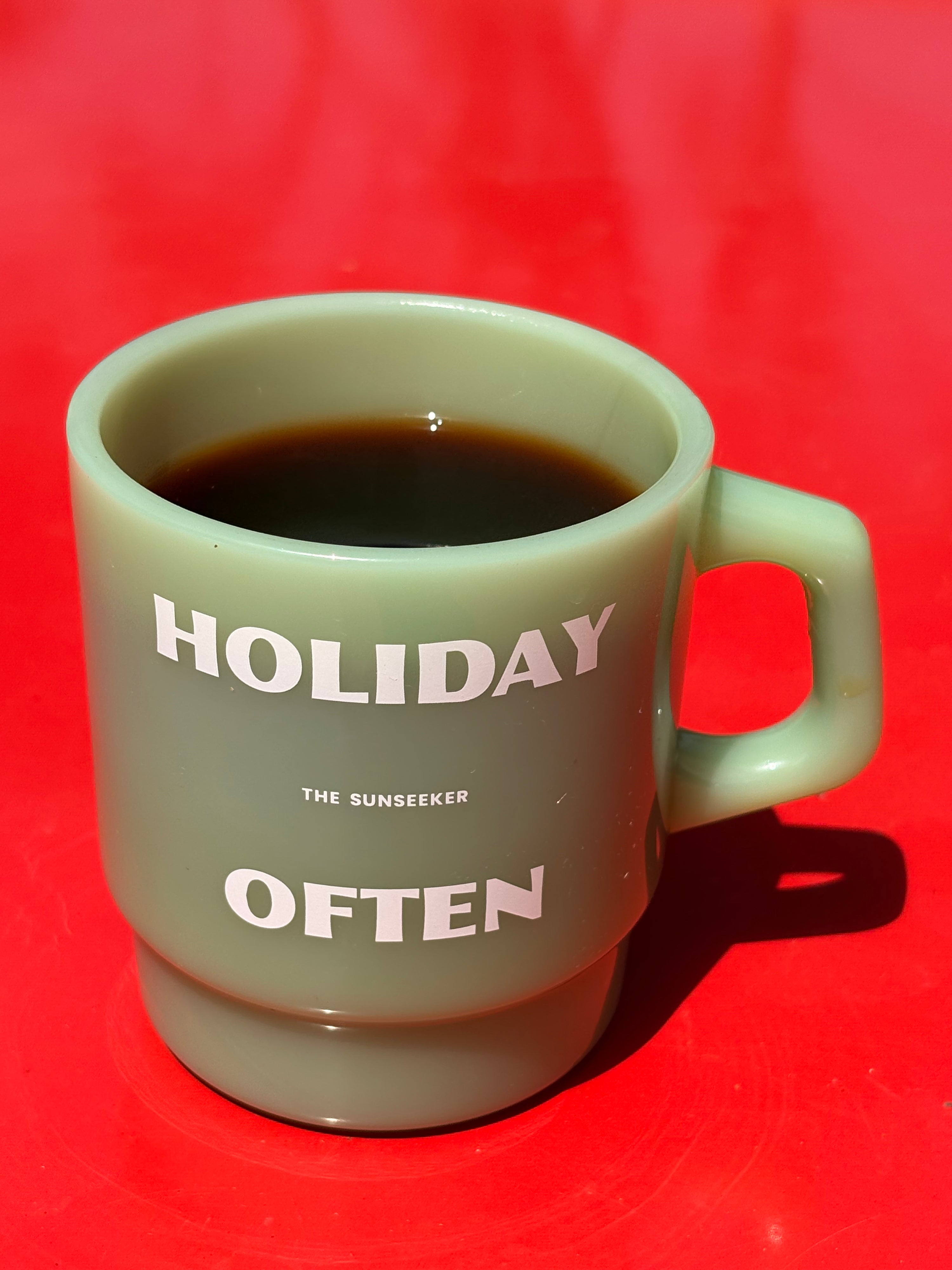 Holiday Often Jade Glass Mug